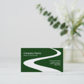 ジグザグパス – ダークグリーン上の白003300 名刺 (スタンド正面)