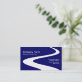 ジグザグパス – ダークブルーの白000066 名刺 (スタンド正面)
