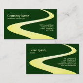 ジグザグパス – 濃い緑の黄色のシェード 名刺 (正面/裏面)