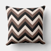 ジグザグパターンクリームブラックブラウン クッション (裏面)