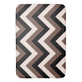 ジグザグパターンクリームブラックブラウン バスマット (正面縦)
