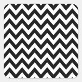 ジグザグパターン黒と白のシェブロン スクエアシール (正面)