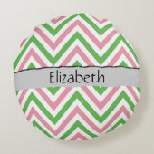 ジグザグパターン,山形パターン,お名前 ラウンドクッション (裏面)