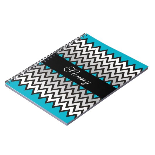 ジグザグパターン – 白黒グレー+アイディア ノートブック (左側)