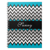 ジグザグパターン – 白黒グレー+アイディア ノートブック (正面)