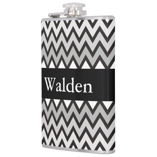 ジグザグパターン – 白黒グレー+アイディア フラスク (左)