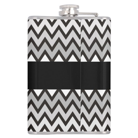 ジグザグパターン – 白黒グレー+アイディア フラスク (裏面)