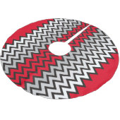 ジグザグパターン – 白黒グレー+アイディア ブラッシュドポリエステルツリースカート (アングル)