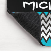 ジグザグパターン – 白黒グレー+アイディア マウスパッド (コーナー)