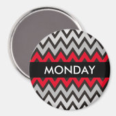 ジグザグパターン – 白黒グレー+アイディア マグネット (正面/裏面)