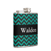 ジグザグパターン – 黒+背景と名前 フラスク (右)