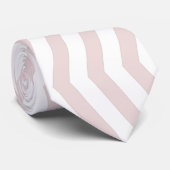 ジグザグピンクと白のジオメトリパターン ネクタイ (ロール)