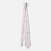 ジグザグピンクと白のジオメトリパターン ネクタイ (裏面)