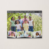 ジグザグフォトストリップ付きファミリーフォトコラージュ ジグソーパズル (横)
