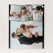 ジグザグフォトモンタージュの結婚式フォトコラージュ ジグソーパズル (縦)
