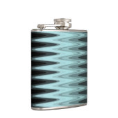 ジグザグブラックティール（緑がかった色）グレーパターン フラスク (右)