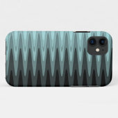 ジグザグブラックティール(緑がかった色)グレーパターン Case-Mate iPhoneケース (裏面(横))