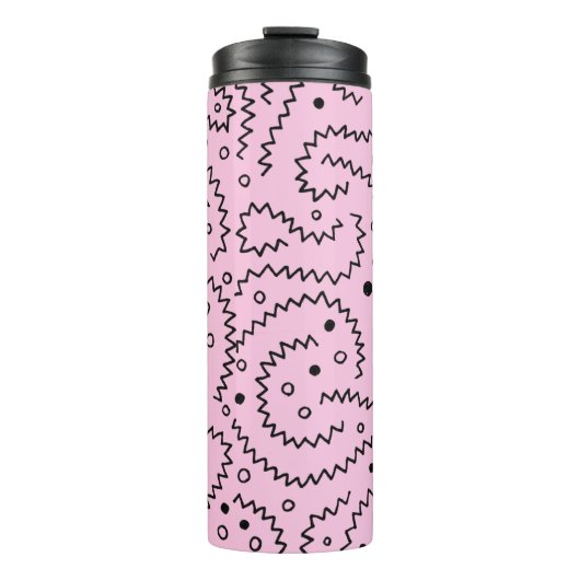ジグザグブラックラインとピンクパターン タンブラー (正面)