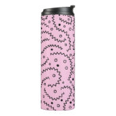 ジグザグブラックラインとピンクパターン タンブラー (回転左)
