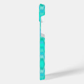 ジグザグモダンパターン – ターコイズモノグラム iPhoneケース (左側面)