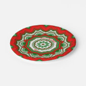 ジグザグレッド/グリーンクリスマスパーティー ペーパープレート (アングル)