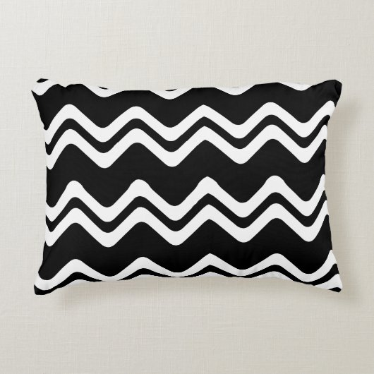 ジグザグ二重色線パターン アクセントクッション (正面)