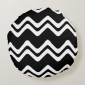 ジグザグ二重色線パターン ラウンドクッション (裏面)