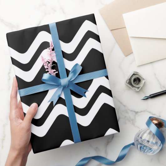 ジグザグ二重色線パターン ラッピングペーパー (ギフト)