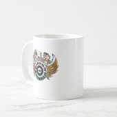 ジグザグ及びジグザグ-バイクもしくは自転車に乗る人は動物の©のマグです コーヒーマグカップ (正面左)