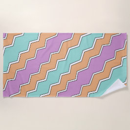 ジグザグ幾何パターン ビーチタオル