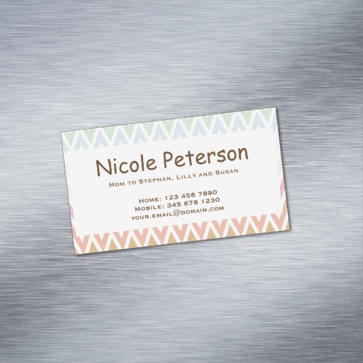 ジグザグ形のお母さんのテレホンカード マグネット名刺 (インサイチュ)