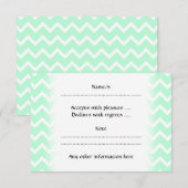 ジグザグ形のシェブロンの真新しい緑の縞 出欠カード (正面/裏面)