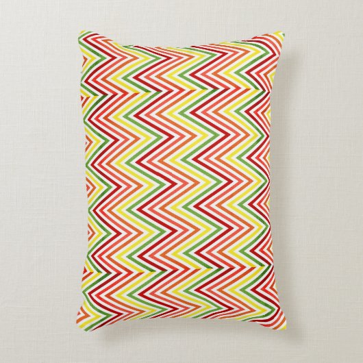 ジグザグ形のシェブロンカラフルなパターン アクセントクッション (正面(垂直))
