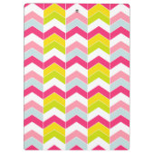 ジグザグ形のシェブロンカラフルなピンクのパターン クリップボード (裏面)