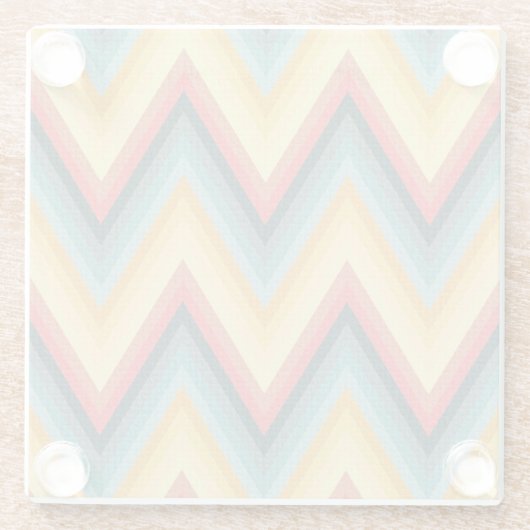ジグザグ形のストライプのな背景2 ガラスコースター (裏面)