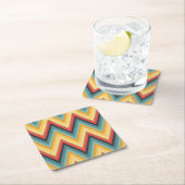 ジグザグ形のストライプのな背景2 スクエアペーパーコースター (インサイチュ)