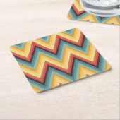 ジグザグ形のストライプのな背景2 スクエアペーパーコースター (アングル)