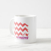 ジグザグ形のピンク2 コーヒーマグカップ (正面左)