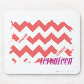ジグザグ形のピンク2 マウスパッド (正面)