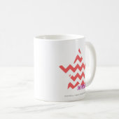 ジグザグ形のピンク4 コーヒーマグカップ (正面右)