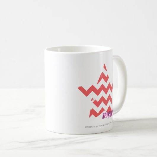 ジグザグ形のピンク4 コーヒーマグカップ (正面右)