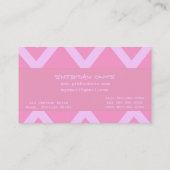 ジグザグ形のピンク 名刺 (裏面)