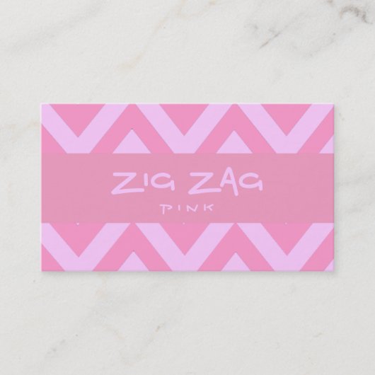 ジグザグ形のピンク 名刺 (正面)