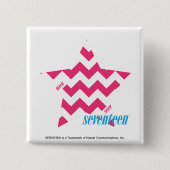 ジグザグ形のマゼンタ2 缶バッジ (正面)