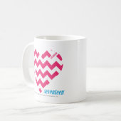 ジグザグ形のマゼンタ3 コーヒーマグカップ (正面左)