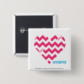 ジグザグ形のマゼンタ3 缶バッジ (正面&裏面)