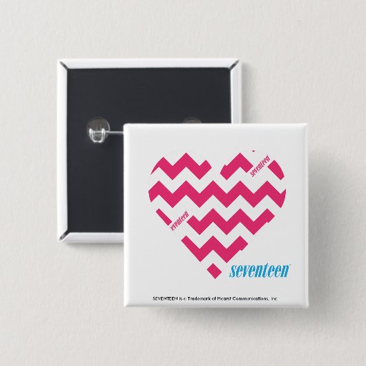 ジグザグ形のマゼンタ3 缶バッジ (正面&裏面)