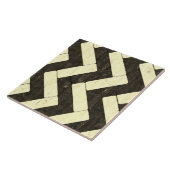 ジグザグ形の白くおよび黒い煉瓦ペーバー タイル (側面)