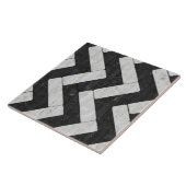 ジグザグ形の白くおよび黒い煉瓦ペーバー タイル (側面)