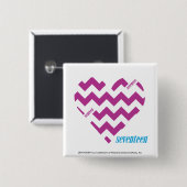 ジグザグ形の紫色2 缶バッジ (正面&裏面)